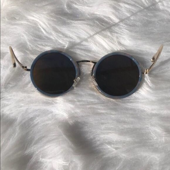 ELIBELLA Retro Blue Round Blue Sunglasses Shades - Picture 9 of 11